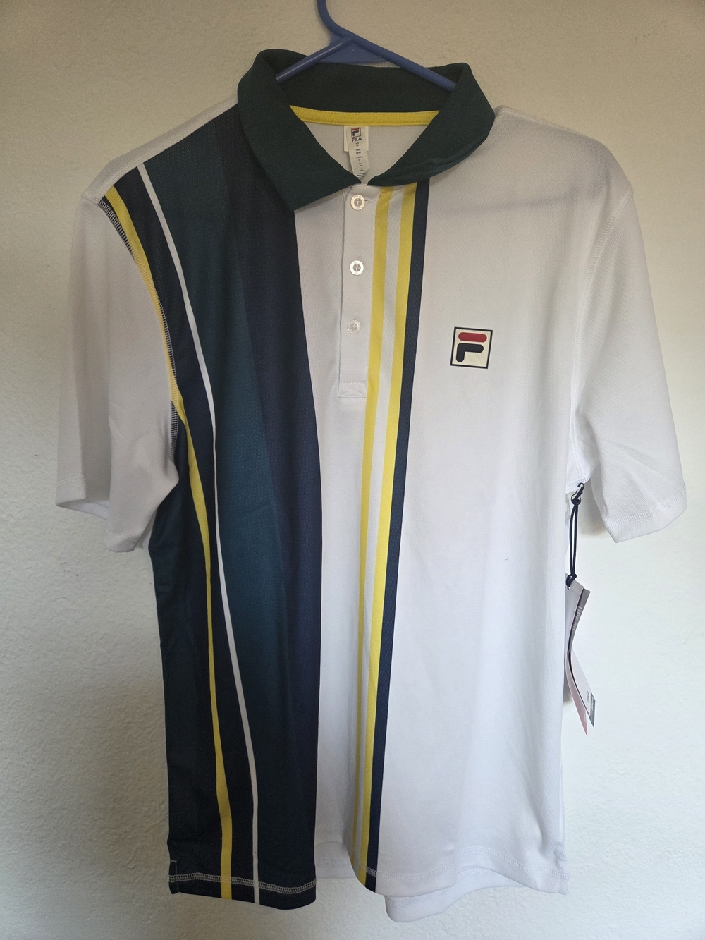 NWT Men's Fila Heritage Stripe Tennis Polo - Size Medium